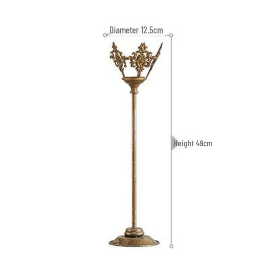Vintage Iron Art Candlestick: European Retro Nostalgic Ornament for Dining Table or Living Room Decor.