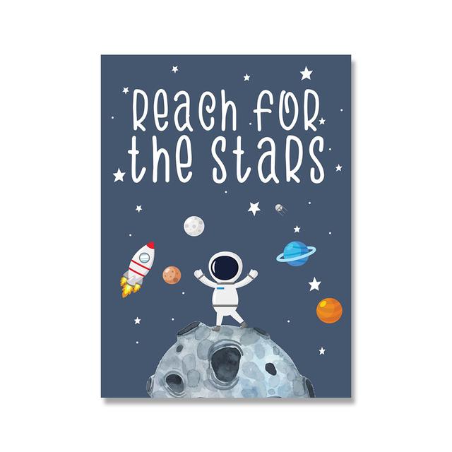 

Космический астронавт, планета, будь храбрым, Insipring, детская настенная живопись, холст, живопись, постеры и принты, настенные панно, декор для детской комнаты 21cm×30cm NoFrame