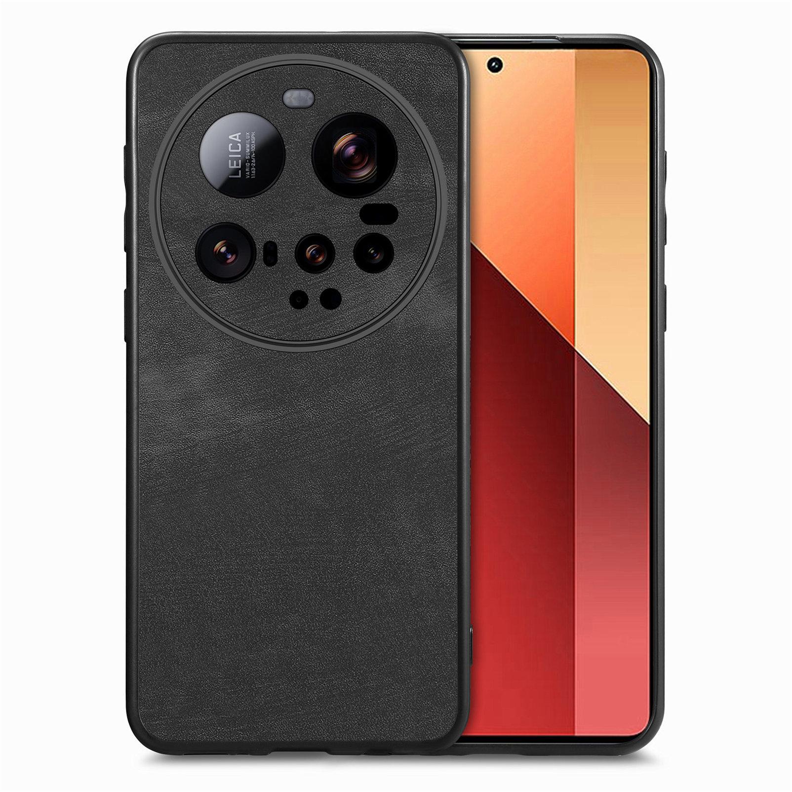 

For Xiaomi 15 Ultra Case Shockproof Slim Retro Leather Phone Back Cover Black