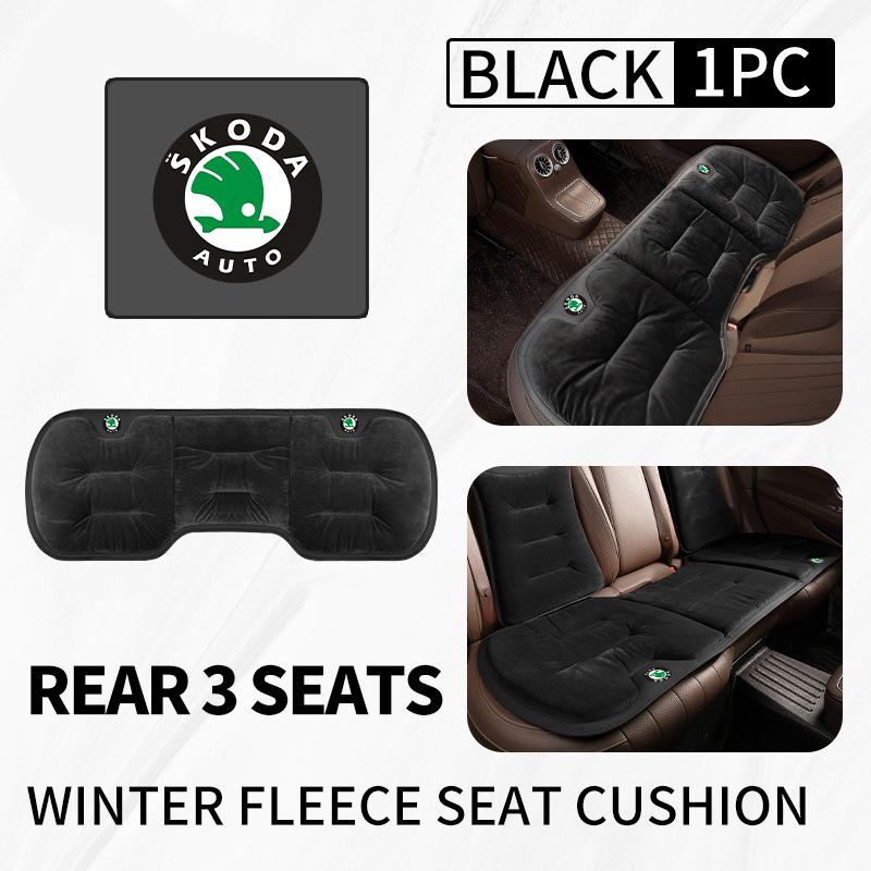 OENU7 For Skoda Flannel Warm Car Seat Anti Slip Cover Chair Front Rear Cushion Pad Octavia Superb RAPID FABIA KAMIQ KAROQ KODIAQ YETI