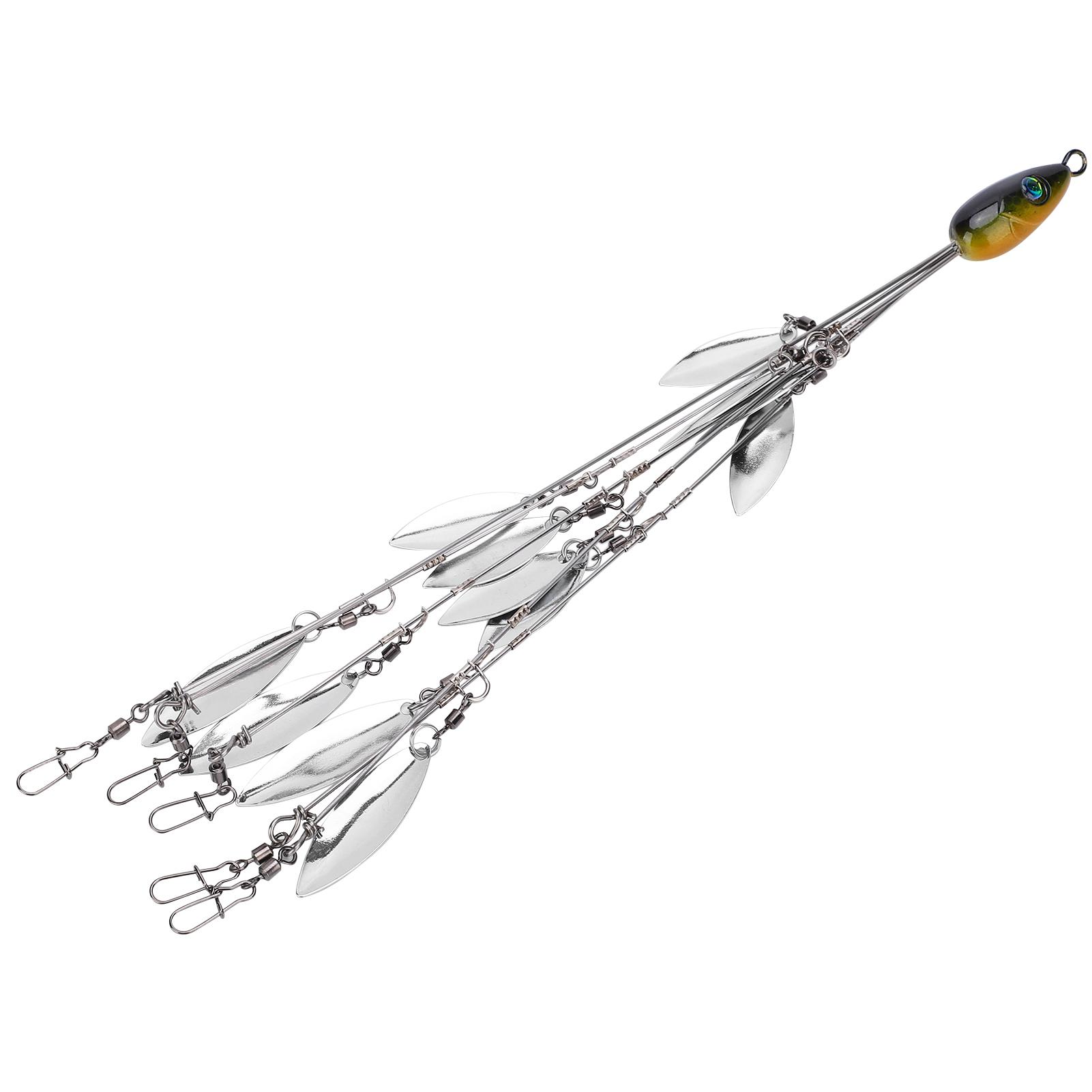 

12-лопастная зонтичная оснастка для рыбалки с несколькими приманками и наживками, набор для искусственной приманки с вертлюжками(Темно-синий ) чернил синий