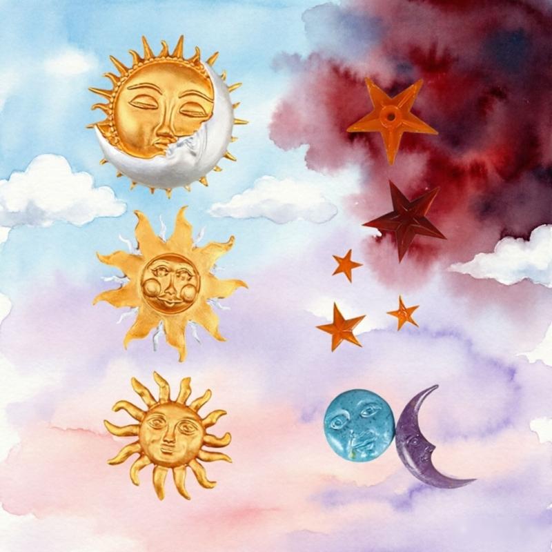 Multi-Cavities Cake Baking Mold Moon Sun Star Silicone Fondant Molds For Making Chocolate Candy Handmade Clay Craft