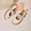 Mary Jane Shoes Women's 2025 New Spring and Summer Flat Bottom Small Fresh Student Doudou Shoes Versatile Velcro Light Mouth Single Shoes