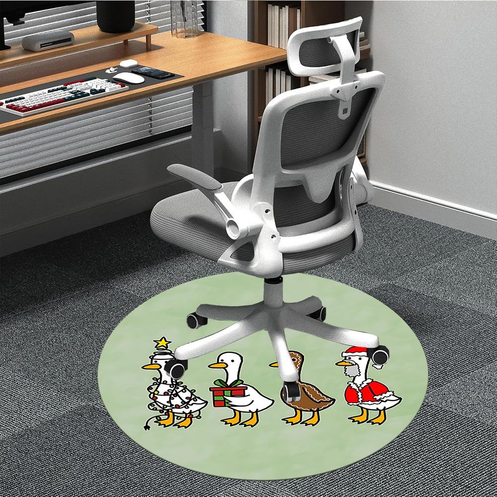 

1pc Christmas, Ducks Chair Carpet for Office, Non-slip, Soft and Durable Office Rug for Interior Decoration, Perfect for Office yy260313022 80cm by 80cm