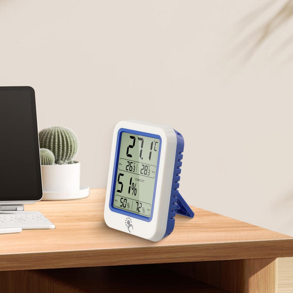 Max Min Indoor Thermometer Hygrometer with Large LCD Display - Records Temperature & Humidity for Bedroom, Office, Living Room