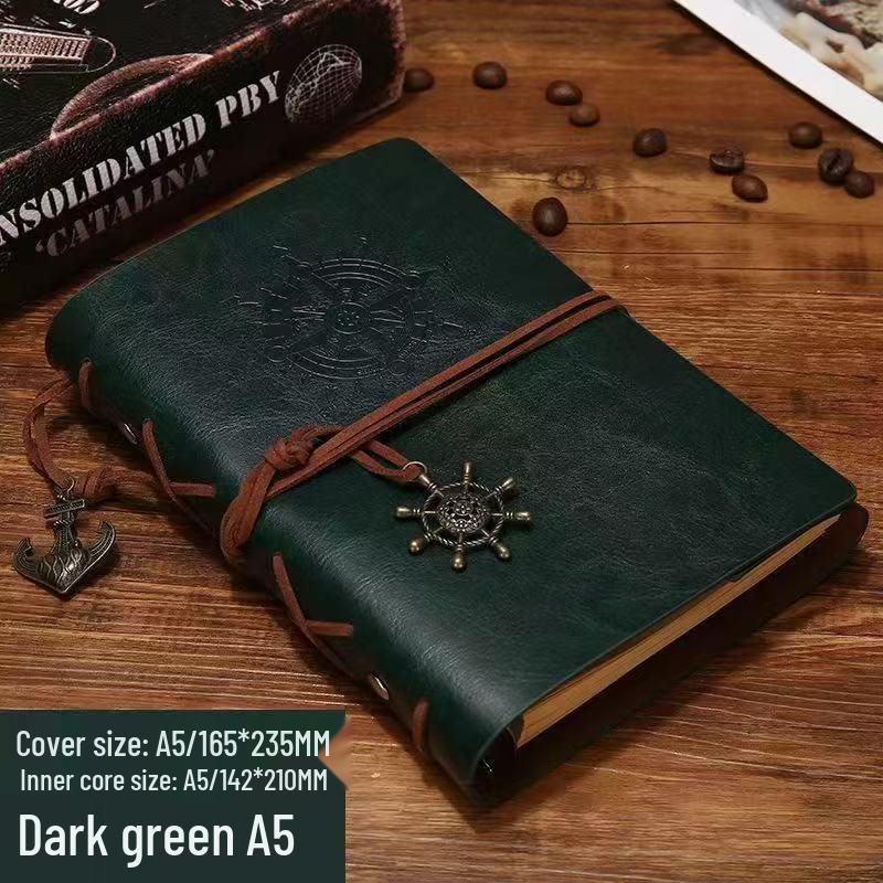 Vintage Pirate-Themed Loose-Leaf Journal - Kraft Paper & Doodle Diary