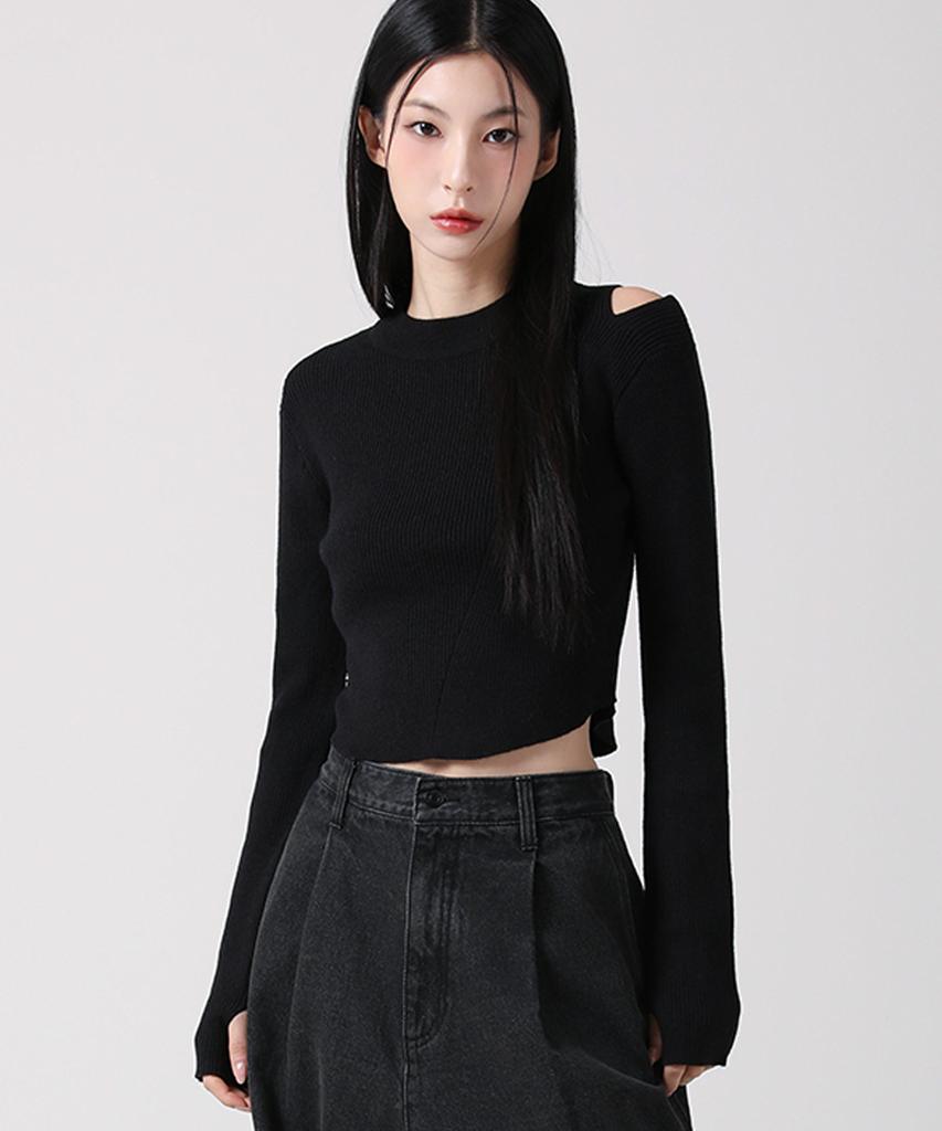 AVANDRESS Tati Hole Round Knit Ivory
