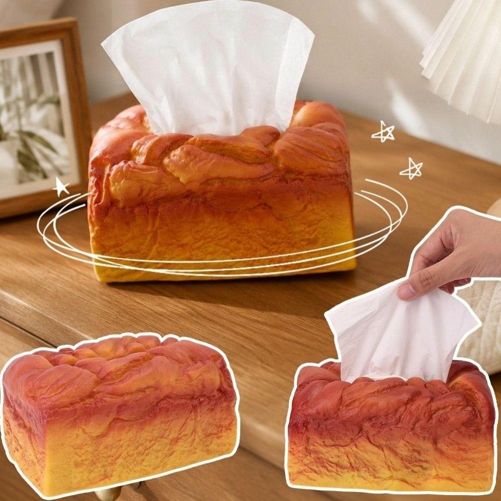 Loaf Shaped Toast Tissue Holder Simulation Decorative Tissue Dispenser Living Room Decor