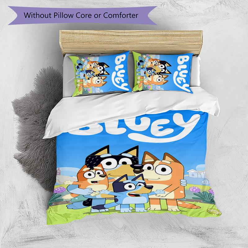 3pcs Bluey pattern bedding set duvet cover set includes duvet cover &pillowcases,perfect all season bedroom decoration&gift