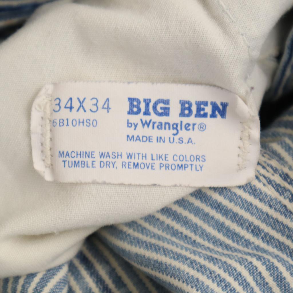 Big Ben 80s Made In USA Vintage Hickory Overall W34 BY WRANGLER Men's Used