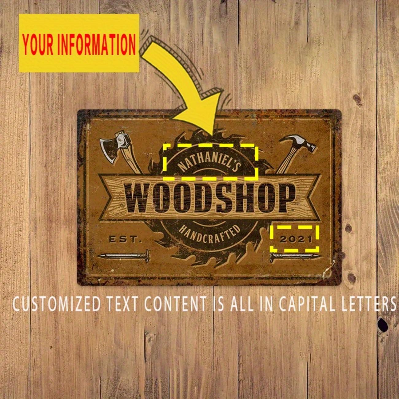 Personalized Workshop Metal Sign Custom Home Decor Wall Art белый