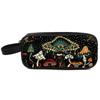 Bohemian Mushroom Double Layered  Pencil Case with Handheld Boy/Girls Best Gift 3D Cartoon School Children