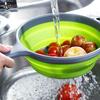 Fruit Collapsible Washing Silicone with Handle Colander Dish Draining Basket Drainer Strainer