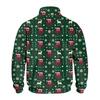 Men's Casual Quarter-Zip Stand Collar Sweatshirt with Christmas Print, Holiday Pullover