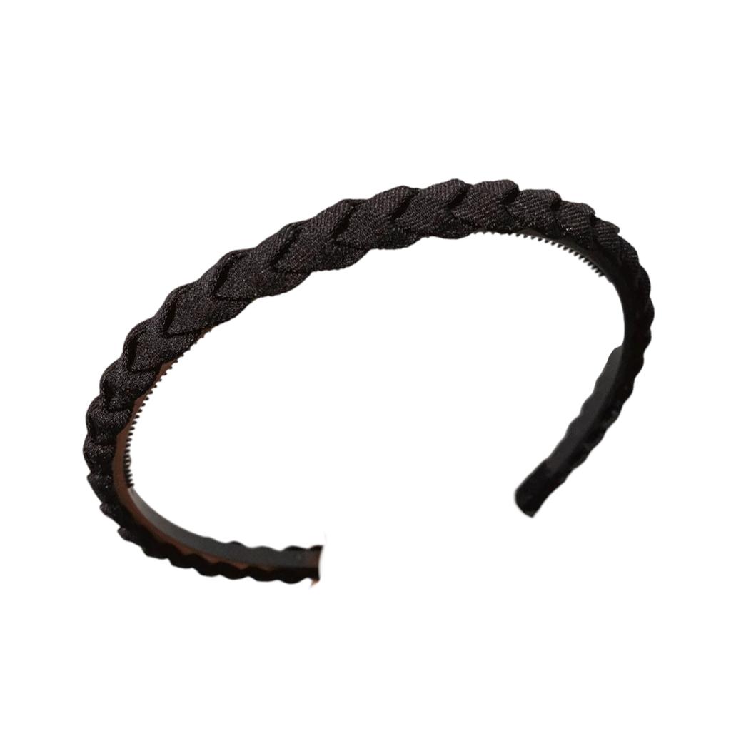 Fabric Braided Hairhoop With AntiSlip Teeth Grip For Face Washing Exercise Strong Hold On Short Hair Styling Hairband