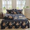 3-piece Lace Bed Skirt Set (1 Bed Skirt + 2 Pillowcases, Without Pillow Cores) Lace Bed Skirt, Floral Printed All-season Bedding