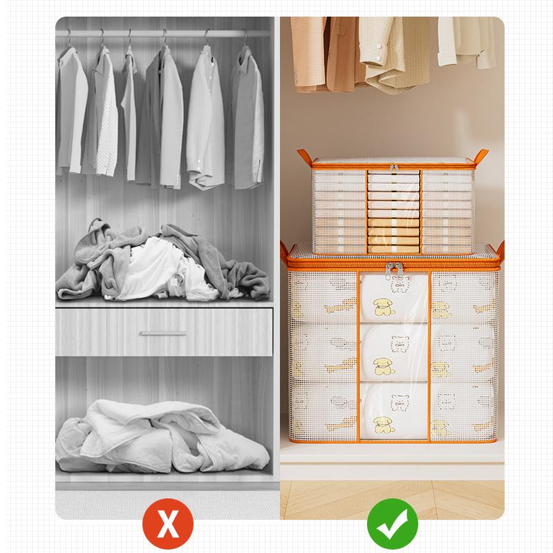 1PC Clothing Storage Bag, Large Capacity Foldable Waterproof And Dustproof Storage Bag, Household Transparent Storage Bag
