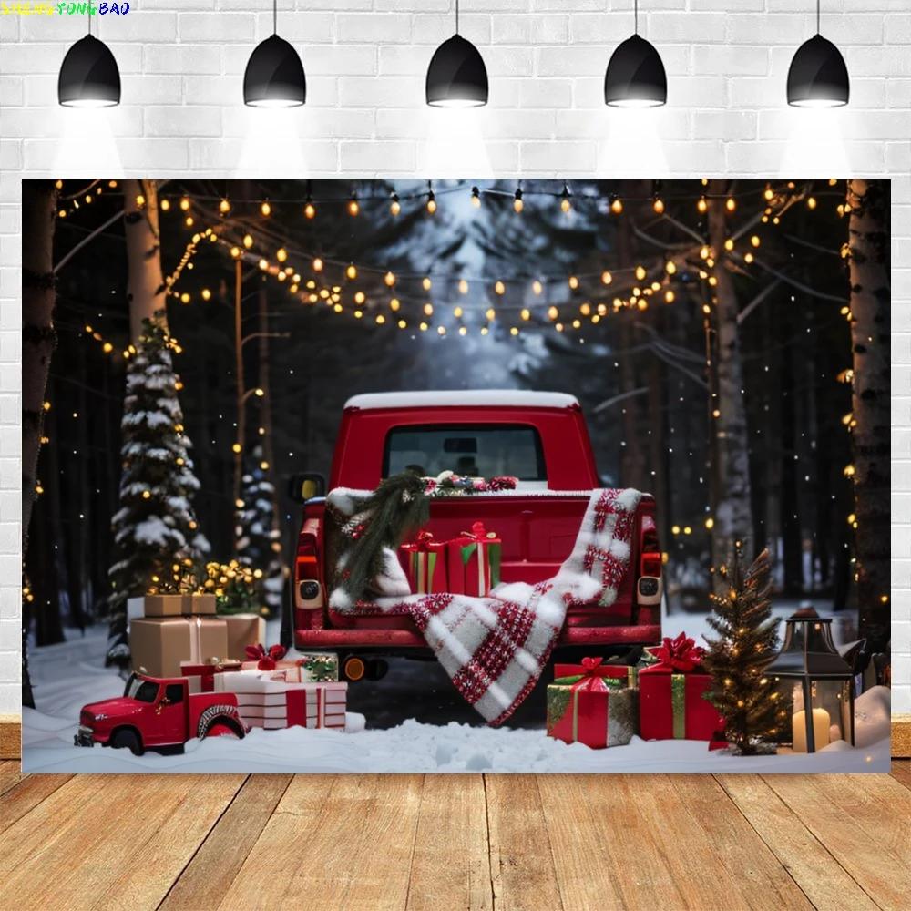 Christmas Backdrop for Photography Xmas Tree Winter Snow Forest Snowflake Natural Scene Baby Portrait Photo Background Studio