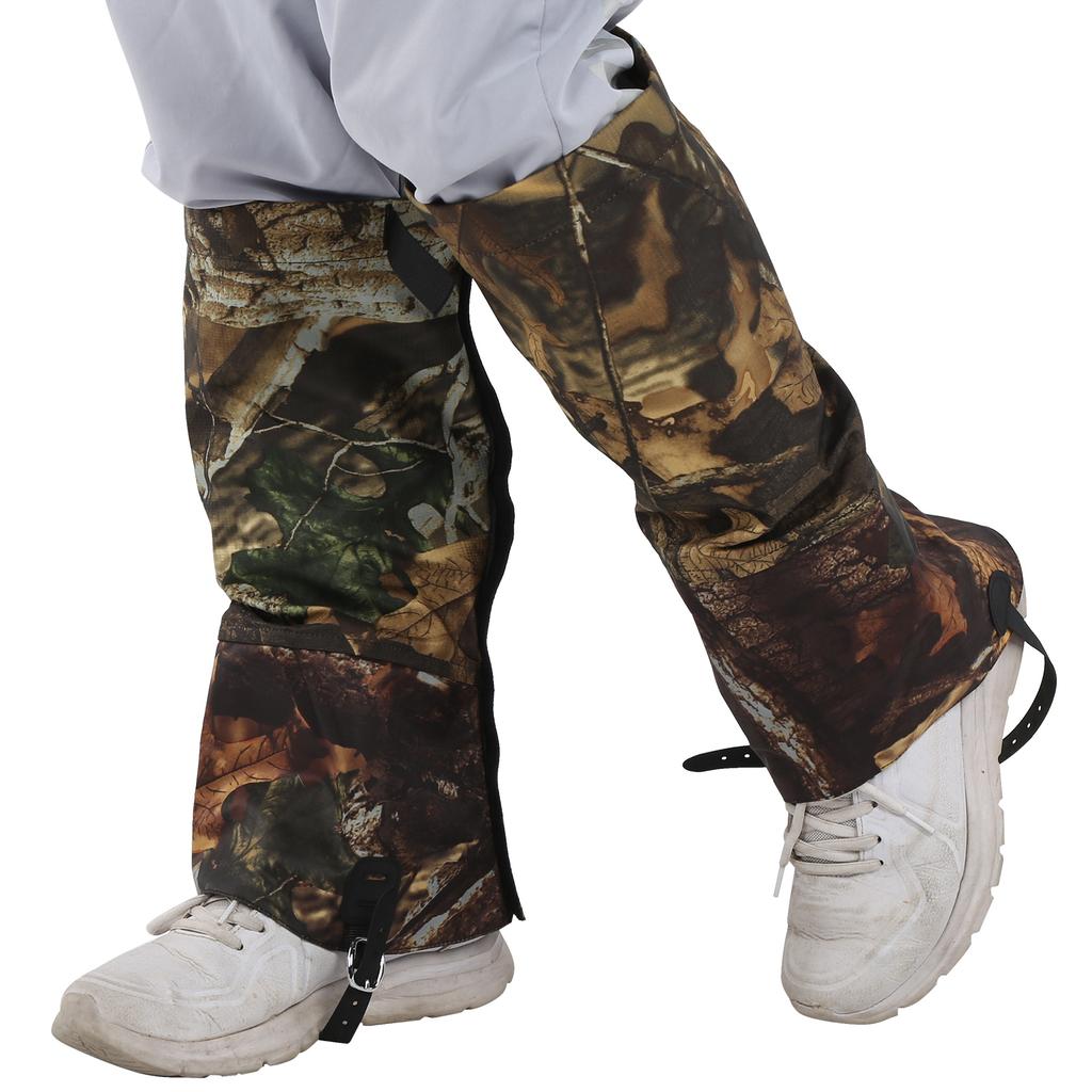 Sada 2 ks Venkovní vodotěsné návleky na boty do sněhu Camouflage Vysoké kryty na nohy pro kempování Sušené listy Camouflage (XL)