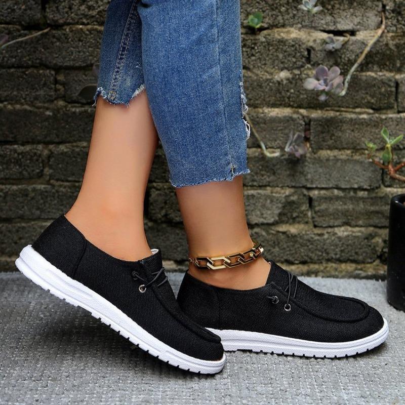 Large size casual single shoes women's spring and autumn new flat-bottomed feet low-top women's single shoes