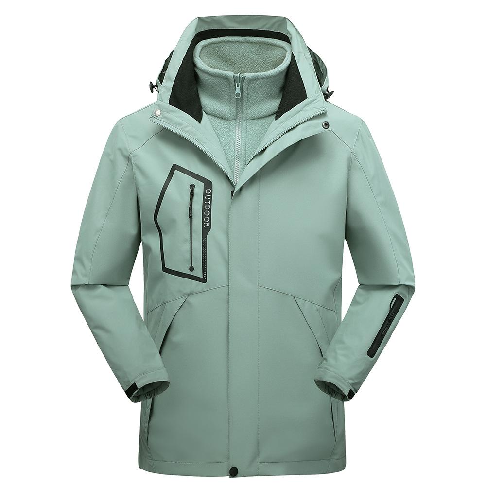 Autumn and Winter Men's and Women's Jackets Outdoor Three-in-one Jacket Removal Two-piece Set of Mountaineering Clothes Men's Jacket Casual