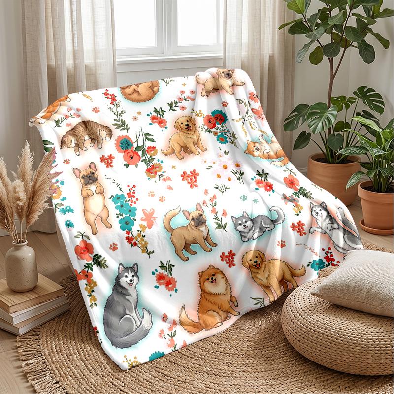 Flaming Rottweiler Artwork Theme blanket Lightweight Warm Flannel Blanket Decorative Throw Blanket for Home Decoration