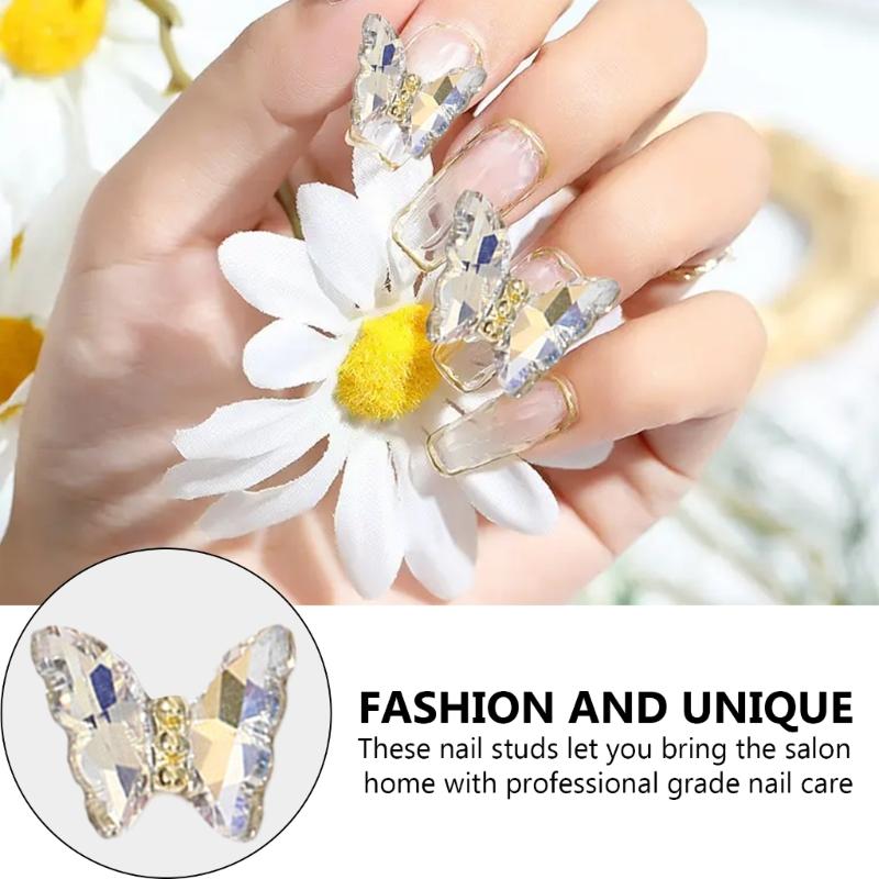 1Bag 3D Nail Charms Butterfly Shaped Nail Rhinestones for Women Elegant DIY Nails Art Decoration Accessories