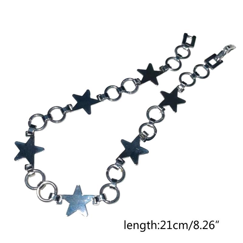 Vintage Shiny Star Pentagram Titanium Steel Bracelet for Women Sweet Aesthetic Y2k Charm Bracelet Harajuku Fashion Jewelry