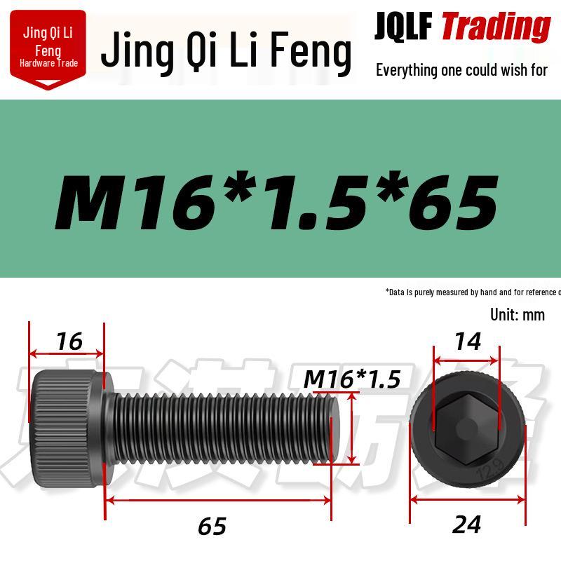 High-Strength Black Hex Socket Head Cap Screw, M8-M48, Fine Thread, Full Thread, Fine Pitch