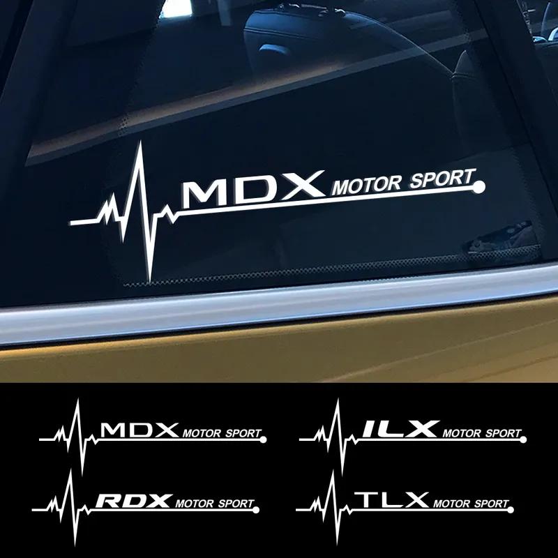 2PCS Car Side Window Sticker Decoration Auto Reflective Vinyl Trim Decal Accessories Sport Styling For Acura MDX RDX TLX ILX
