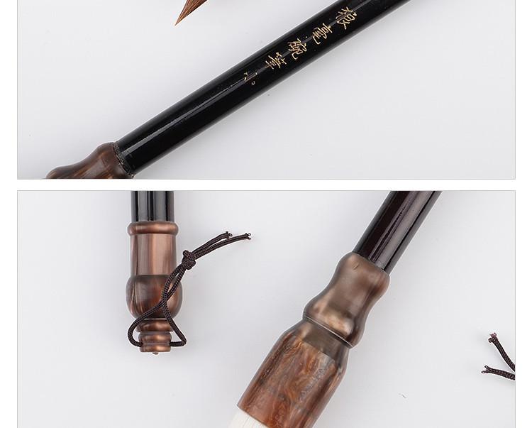 Mixed Hair Chinese Painting and Calligraphy Brush Set: Garlic Head Brush with Sheep and Wolf Hair—Large, Medium, Small for Peony and Plum Painting.