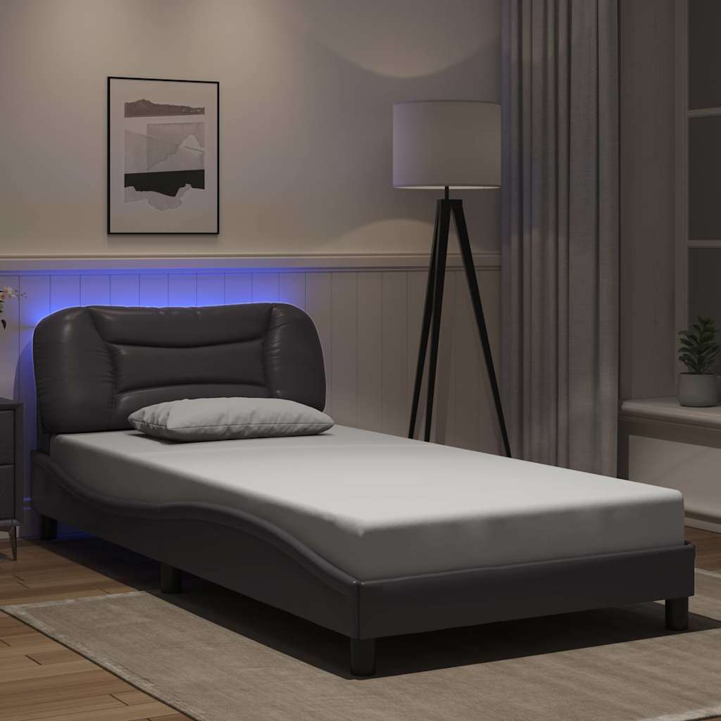 LED Bed Frame without Mattress Hvar Gray 100x200 cm