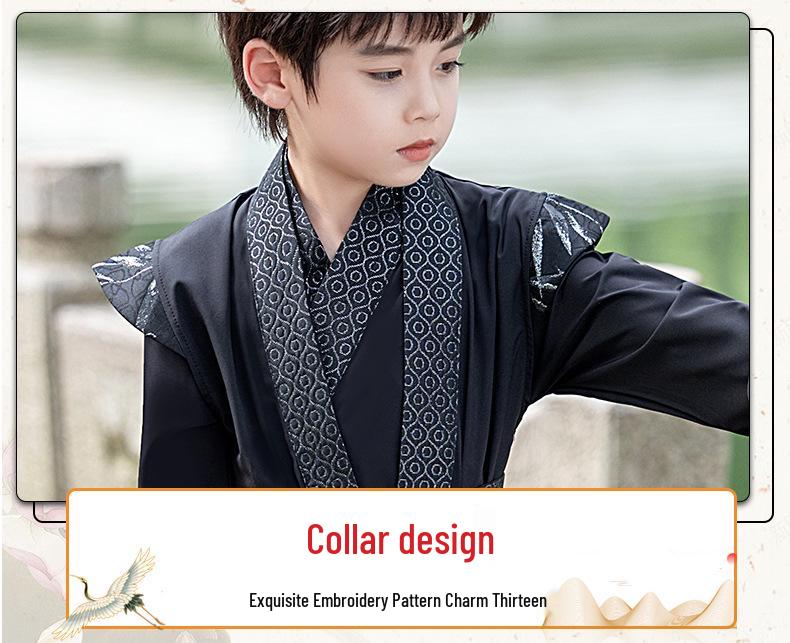 Hanfu Maschile Costume Antico Primavera/Autunno 2026: Elegante Abito Tang per Esibizioni di Bambini