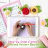Crochet Flower Brooch Kits for Beginners with Yarn Hook DIY Crochet Starter Kits