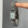Light luxury silver rectangular watch for women art design women's new high-end fashion watch gift for a woman