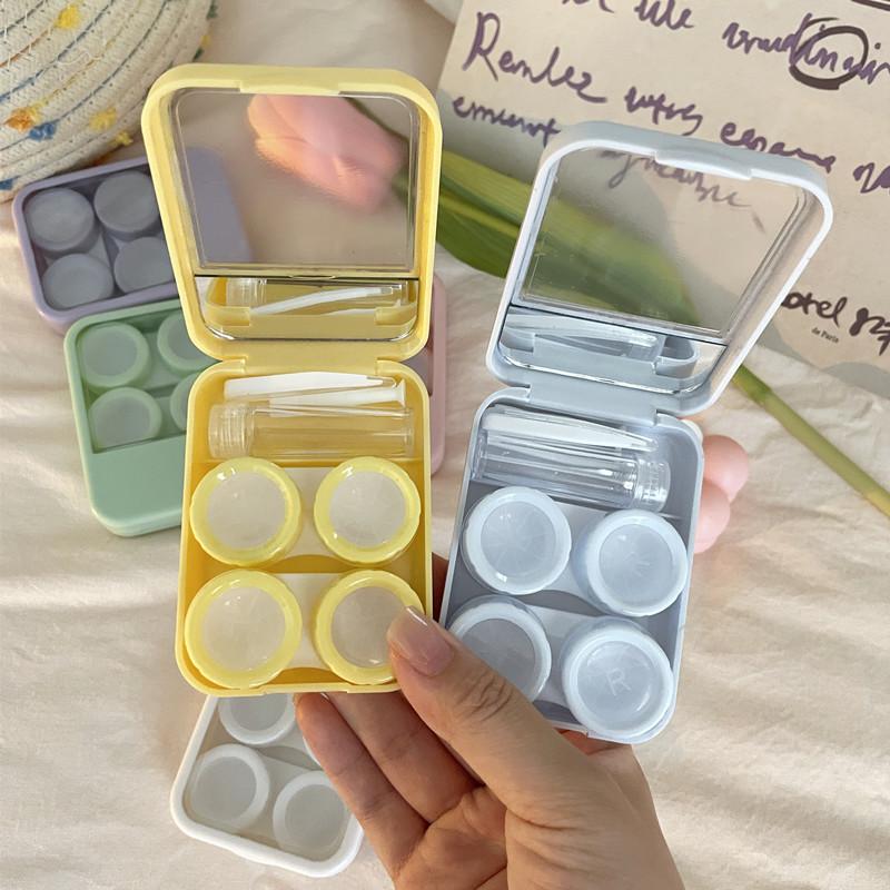 2 Pairs Contact Lens Case Travel Soak Container Lenses Box for Beauty Pupil Women Eye Care