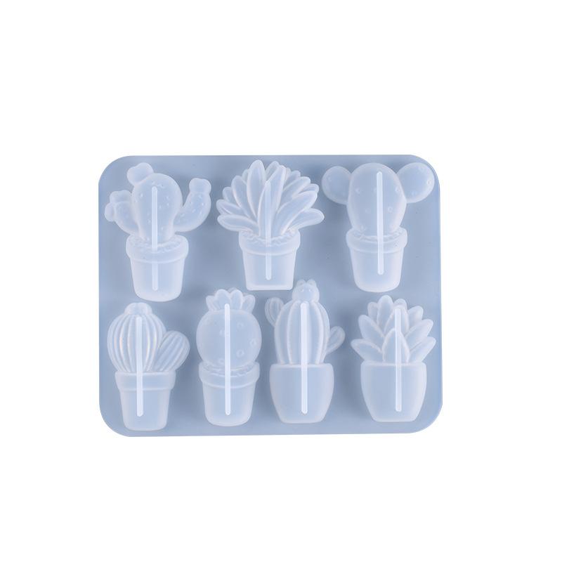 

WTEMPO Silicone Mold Epoxy Resin Concrete Plaster Flexible Reusable Cactus Succulent Plant Mold Echeveria Crassula Kalanchoe Shape DIY Craft Demolding 2pcs белый