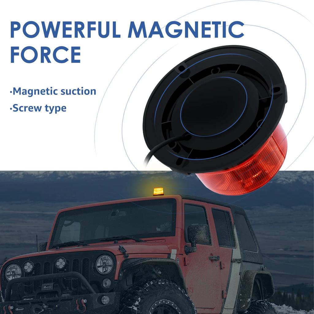 LED Warnleuchten 12 bis 24V 48 LED Blinkende Warnleuchten Wasserdicht Sicherheit Hohe Helligkeit LED Notfall-Blinklicht