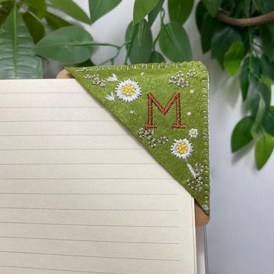 4Pcs 4 Styles Hand Embroidered Corner Bookmark Handmade Personalized Hand Stitched Corner Bookmark Four Seasons