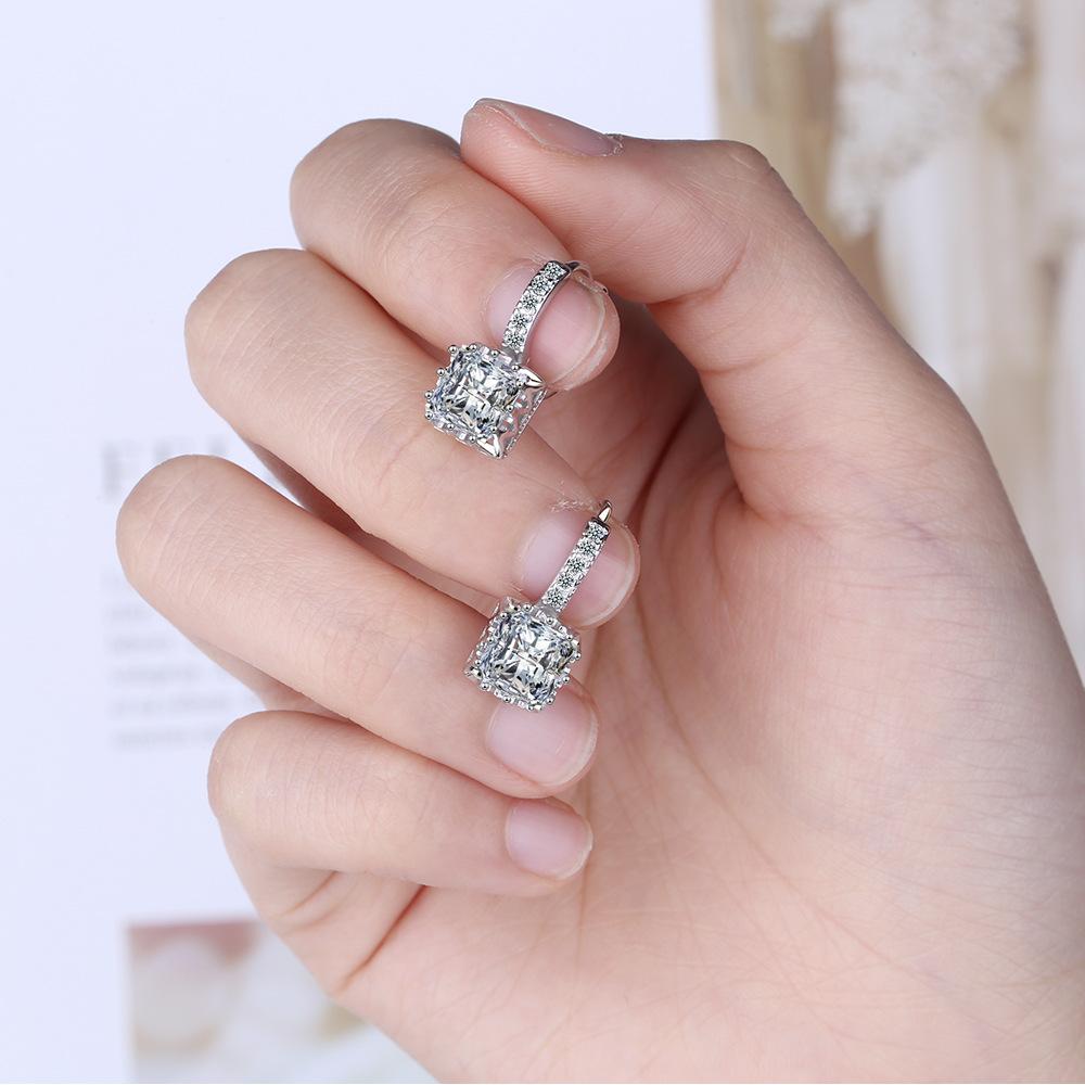 925 Sterling Silver Hot Heart AAA Zircon Stud Earrings For Women Exquisite Student Girlfriend Jewelry Accessories Wedding Party