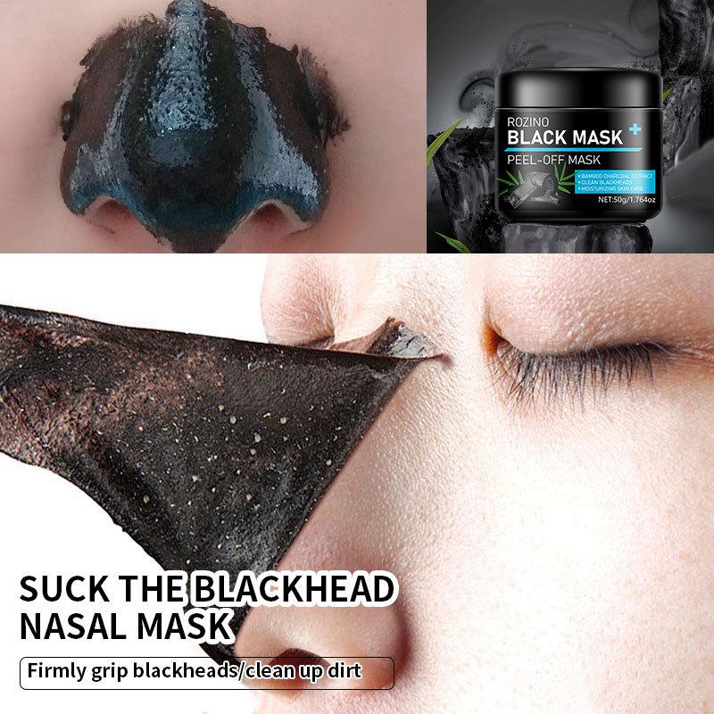 Bamboo Charcoal Peel Off Mask | Deep Cleansing Blackhead Remover, Oil Control, Anti-Acne, Pore Purifying Sticker for Nose & Full Face