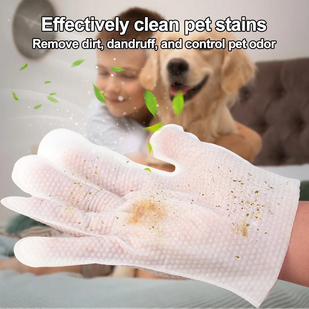 Deodorizing Pet Wash Free Glove No Rinse Washing Cat Wash Free Towels New Dog Disposable Glove