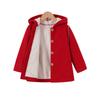 Children's Clothing New Autumn Winter Girls' Solid Color Fleece-Lined Hooded Single-Breasted Jacket