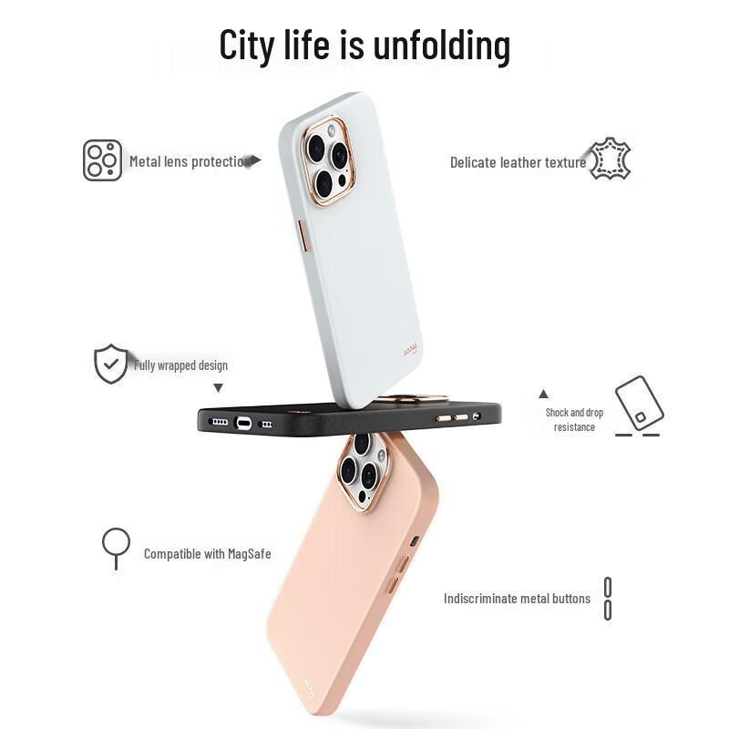 EasyAcc iPhone 16 Magnetic Leather Phone Case