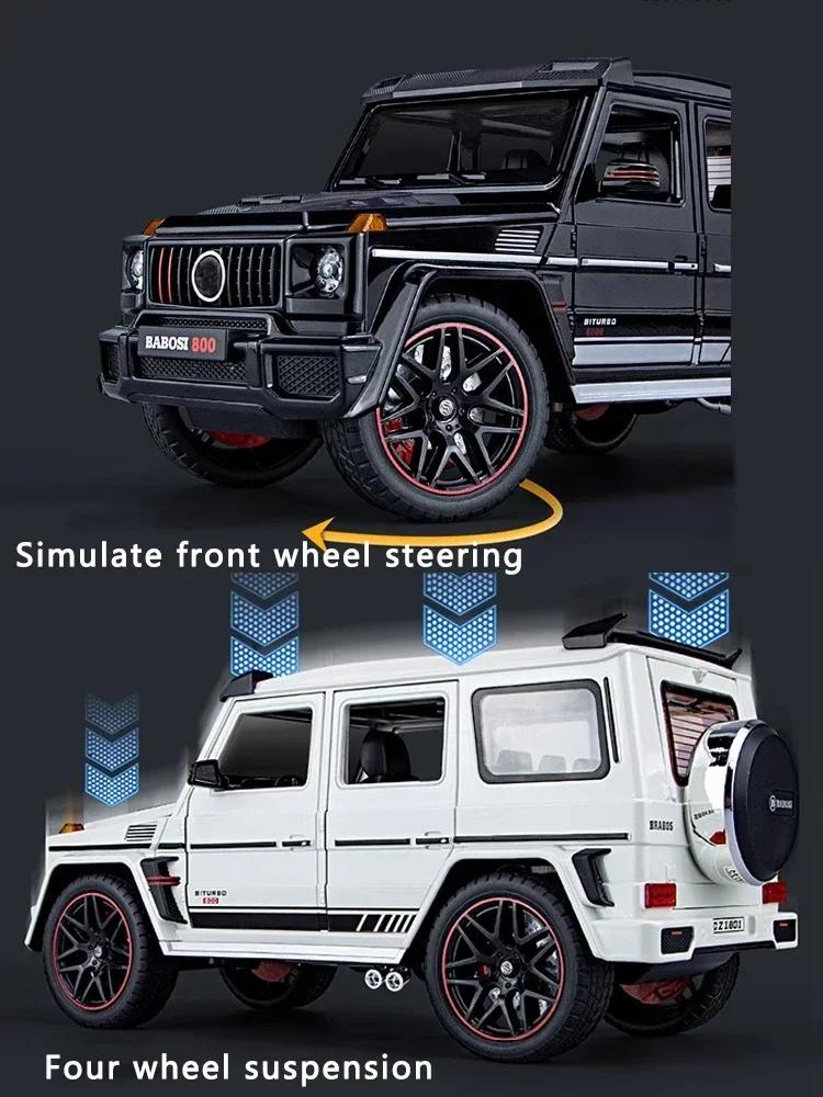 New 1:18 Benz G800 Alloy Car Model Simulation Sound And Light Pull Back Toy Car Off-Road Suv Toy Boy Collection Decoration Gift
