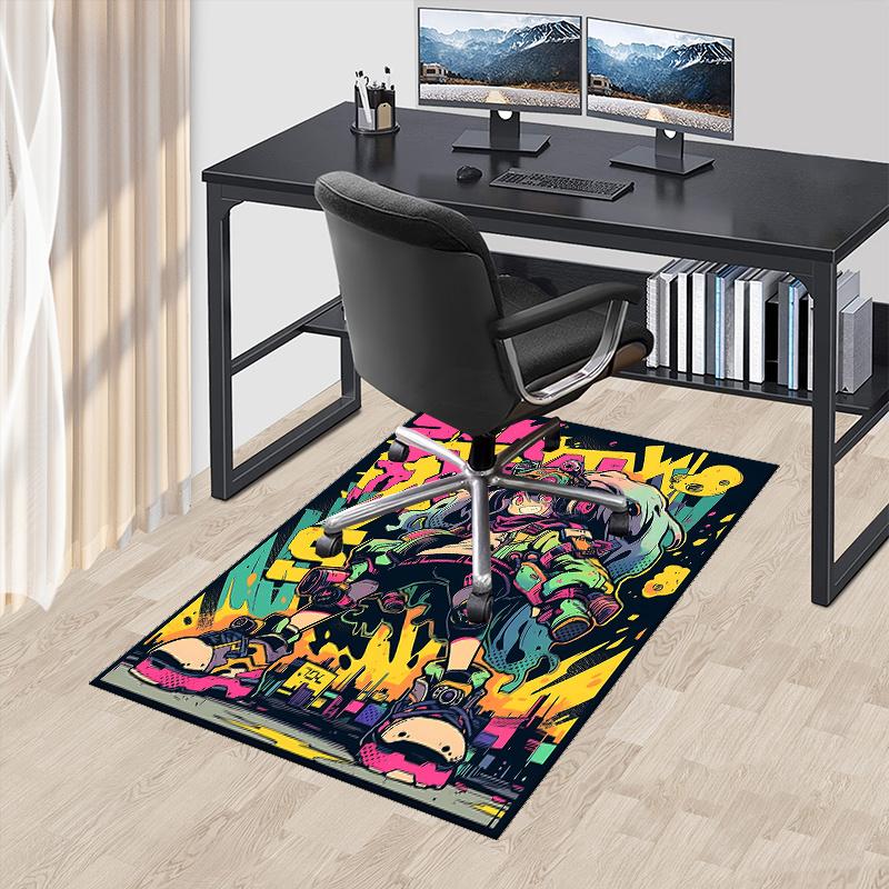1 Stück Anime Cartoon Design Büroteppich Rutschfester Teppich für Wohnkultur, Wohnzimmer, Schlafzimmer, Spielzimmer & Wohnheim Perfekt