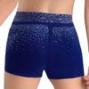 Mädchen Funkelnde Strasssteine Shorts V-Form Elastischer Bund Eiskunstlauf Tanz Gymnastik Akrobatik