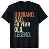 Lustiges 50. Geburtstags-T-Shirt für Unisex Vintage Papa Geboren 1975 Ehemann Mode T-Shirt 100% Baumwolle Locker Übergröße T-Shirt