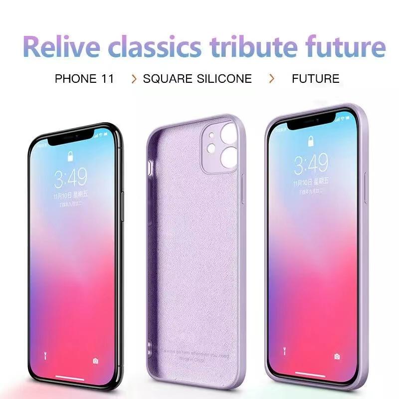 Square Liquid Silicone Phone Case For iPhone 14 Pro Max 13 11 12 Mini XR XS 7 8 Iphone 15 Pro Max Shockproof Back Cover