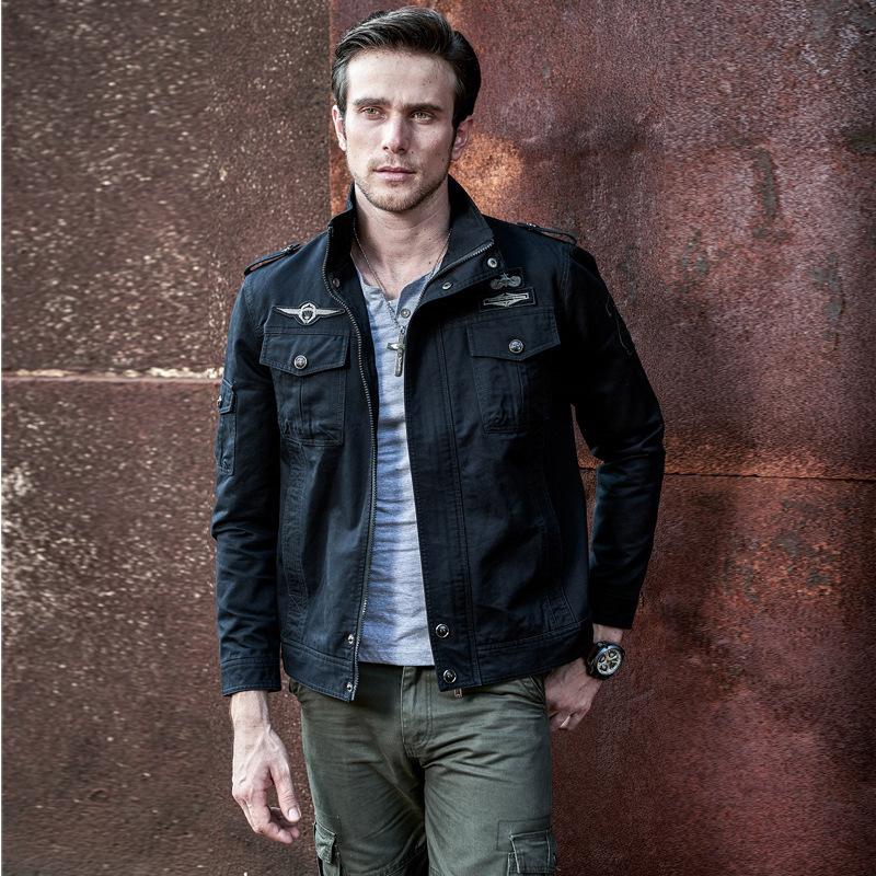 

Мужская мотоциклетная куртка в стиле милитари, мужская летная куртка из хлопка XL